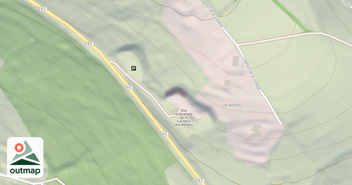 Map of Site d'escalade de la Carrière des Roches - Racanières