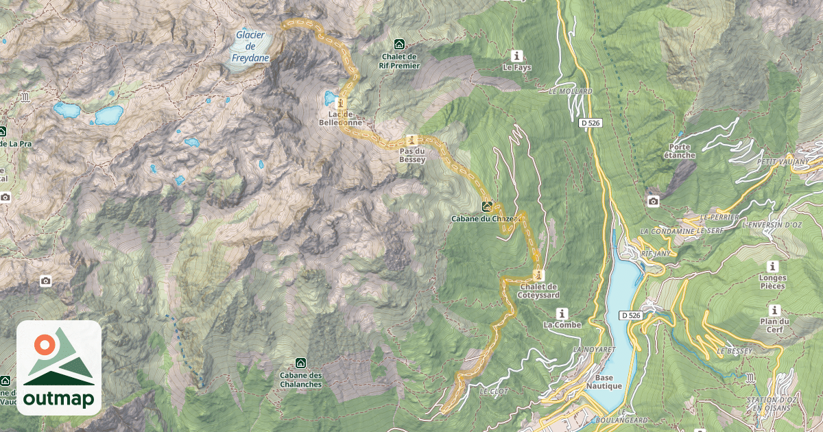 Map of Col de la Balmette — Allemond-La-Traverse