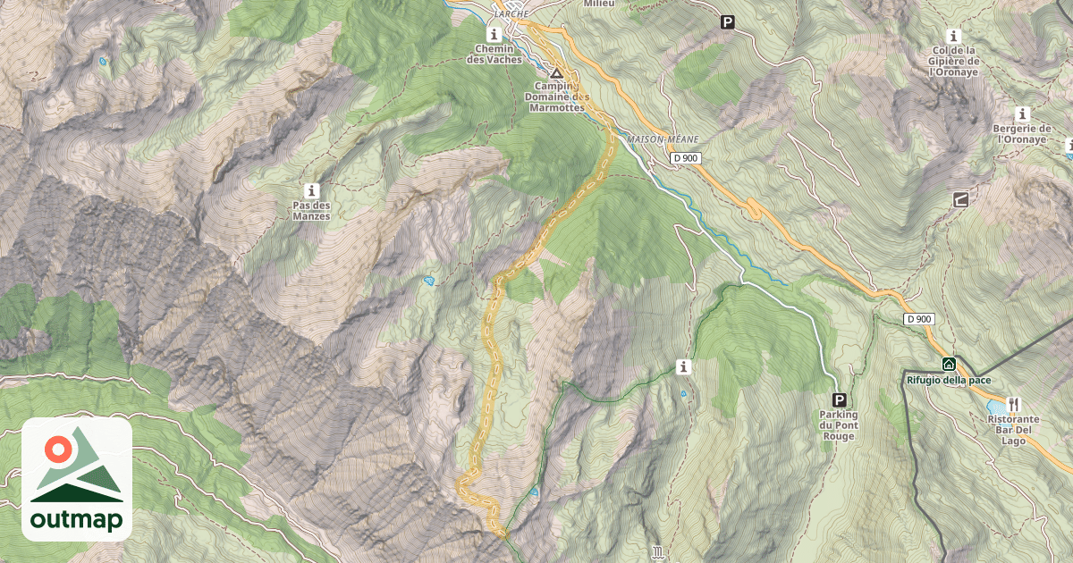 Map of Tête de Fer — Larche