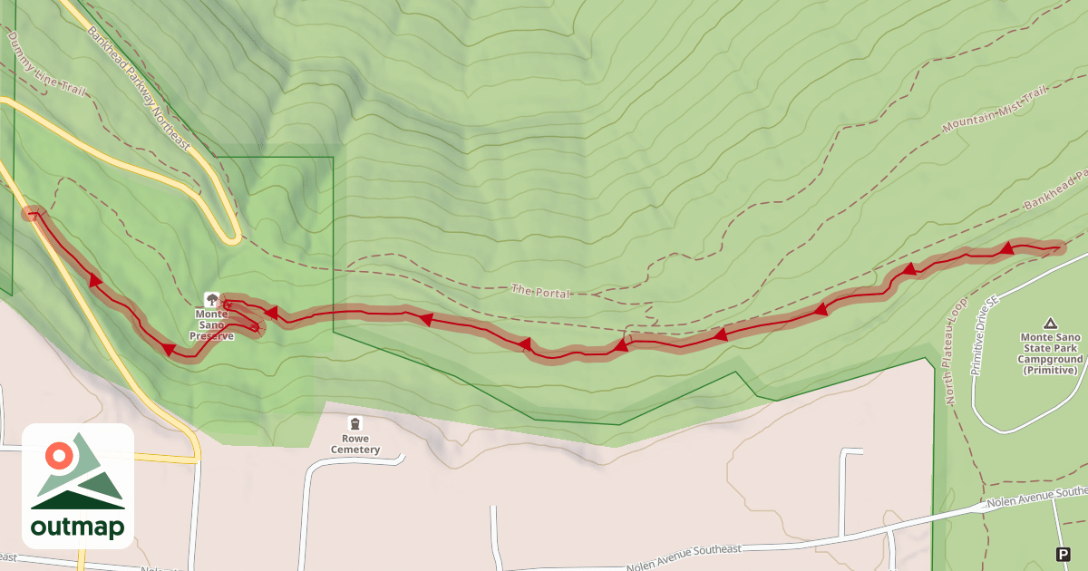 Map of Cold Springs Trail