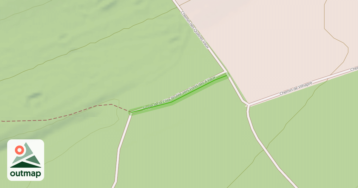 Map of Single de la Côte Brulée vers Fond des 4 Vaux