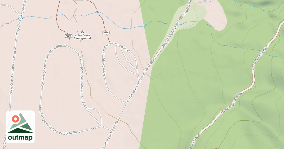 Map of NOISY CAMPGOUND/SHEEP FEEDER