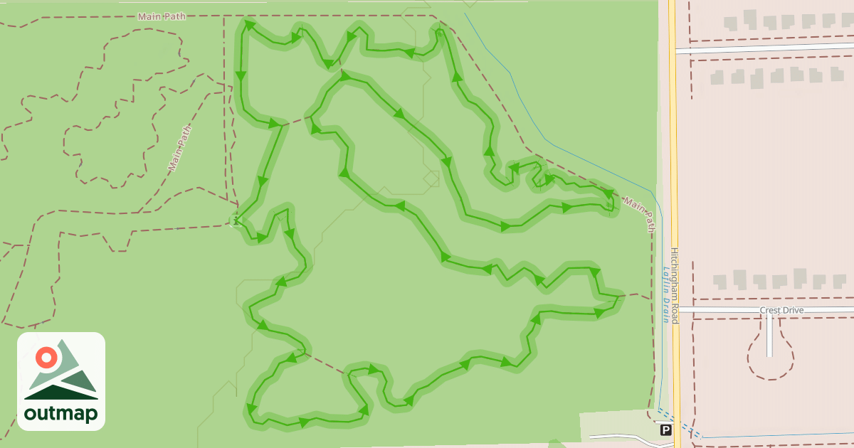 Map of Red Trail (East Loop)