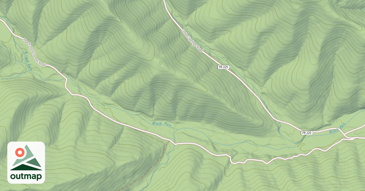 Map of PEACH POND