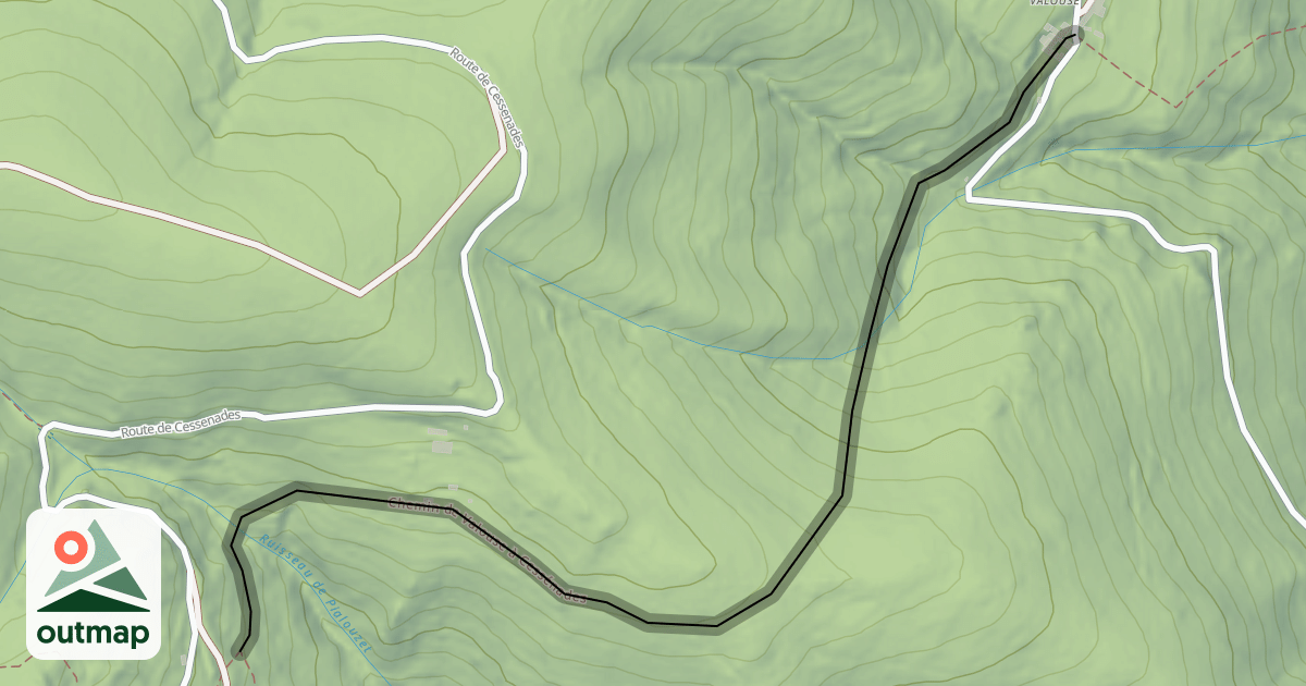 Map of Chemin de Valouse à Cessénades