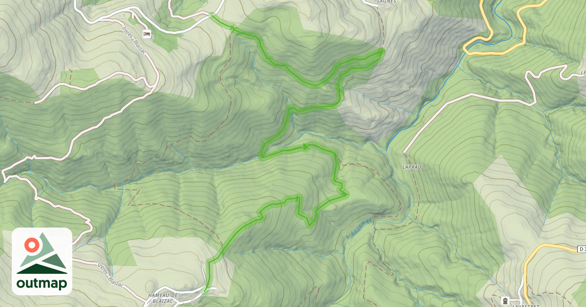 Map of Blaizac - Intres