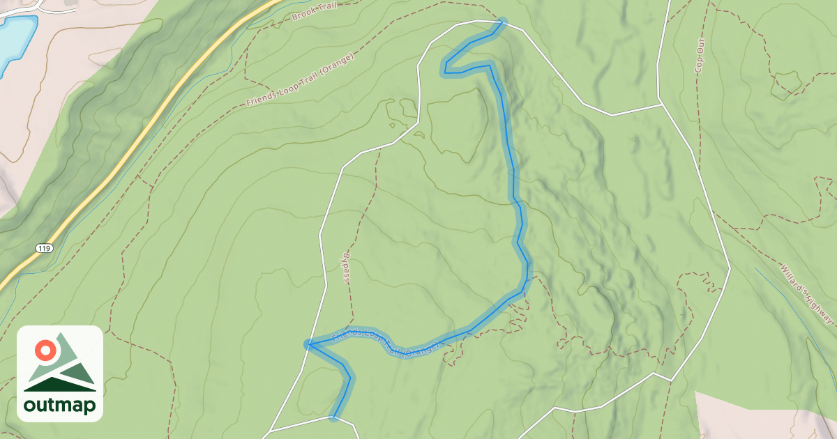 Map of Friends Loop Trail (Orange)