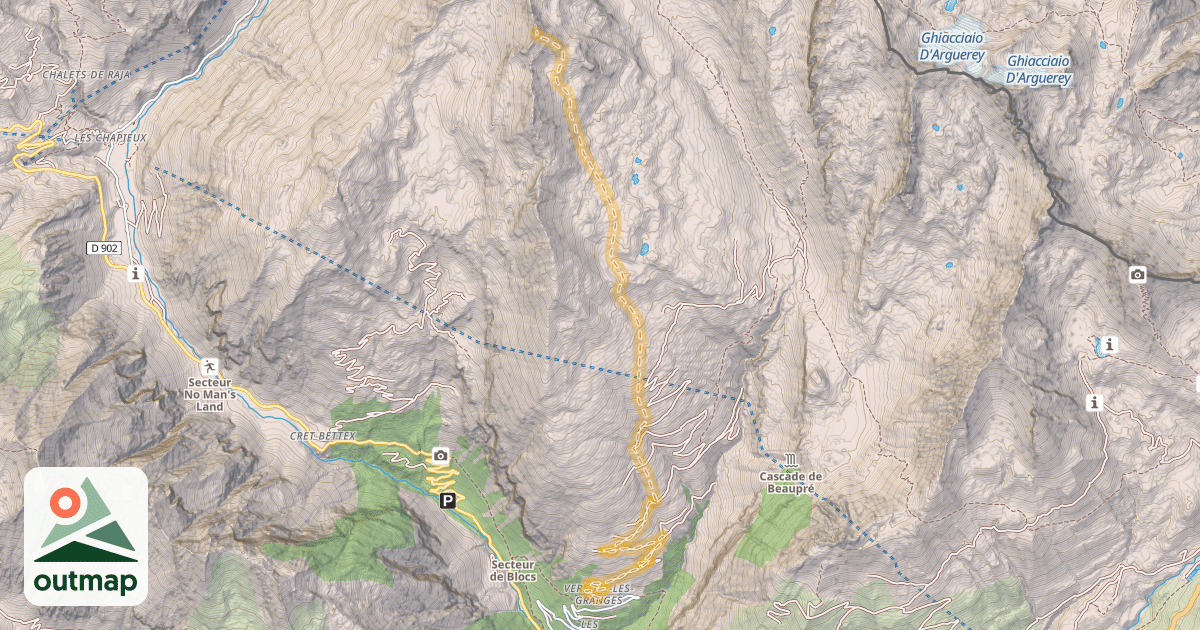 Map of Les Grandes Aiguilles — Versoye