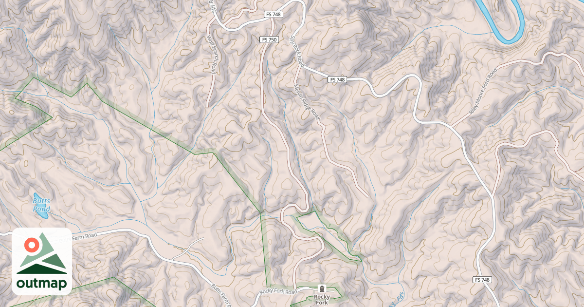 Map of WEST ROCKY FORK