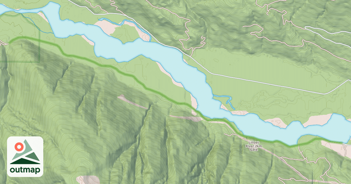 Map of Lillooet South Forest Service Road