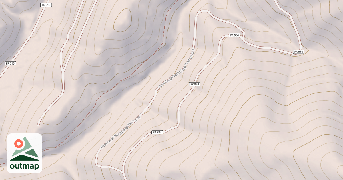 Map of PINE CREEK JEEP NORTH LOOP 1
