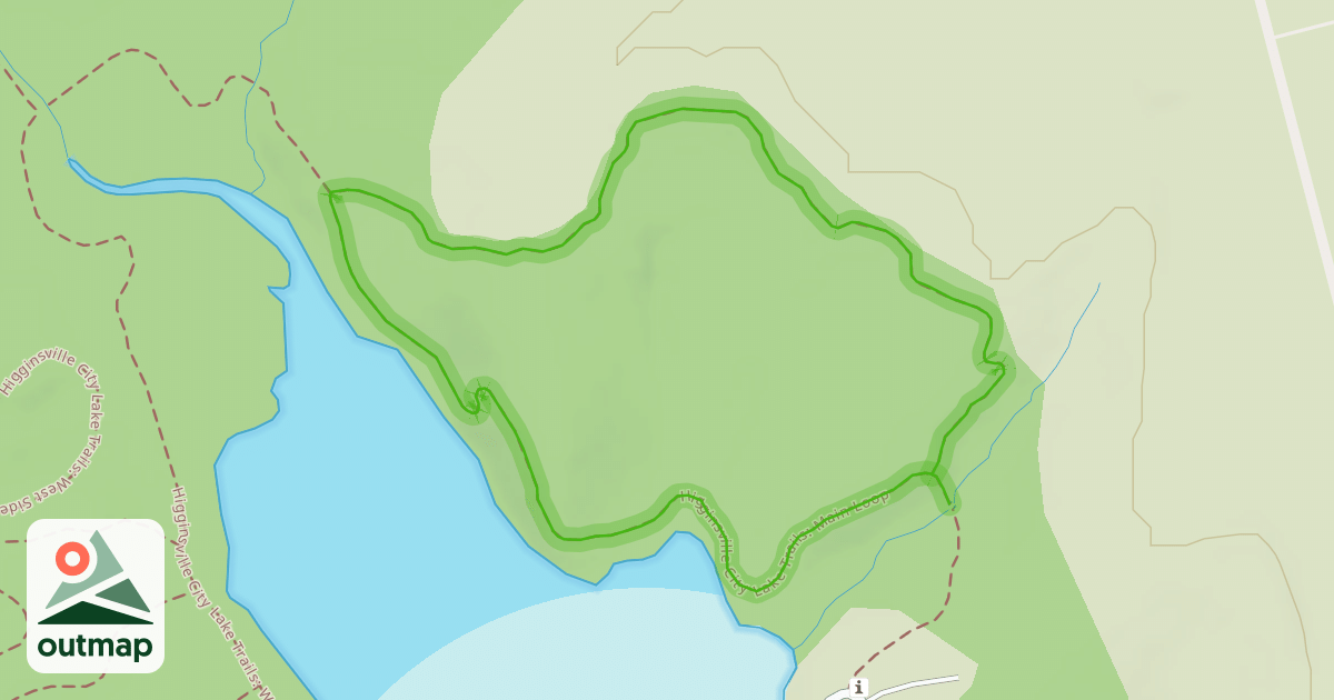 Map of Higginsville City Lake Trails: Main Loop