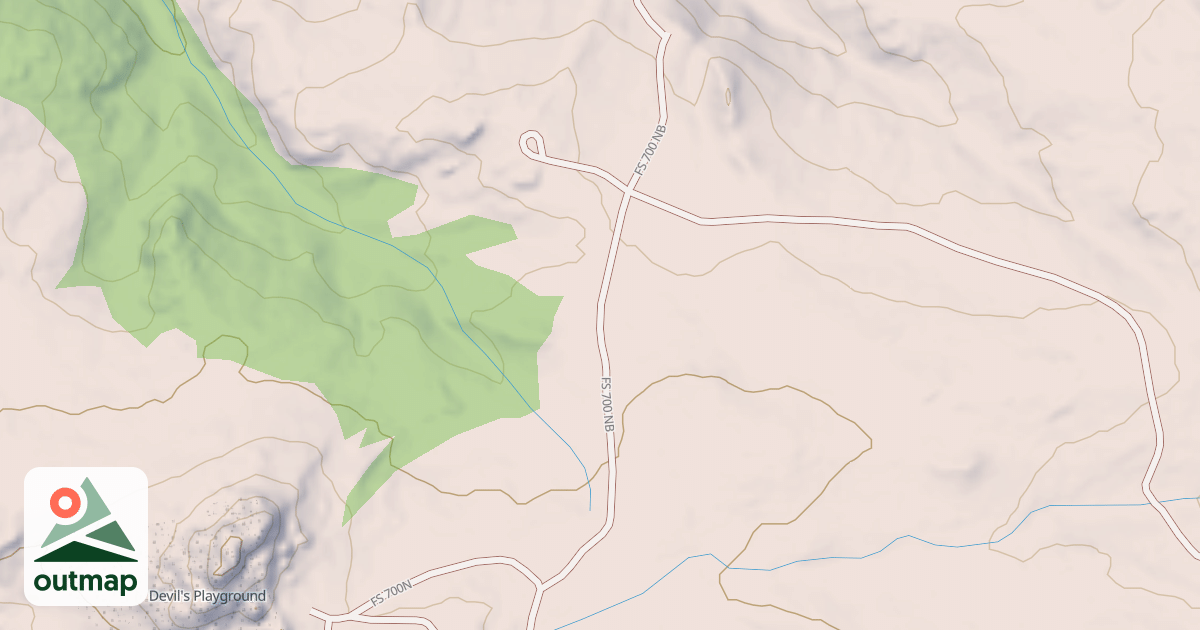 Map of DEVILS PLAYGROUND ROAD