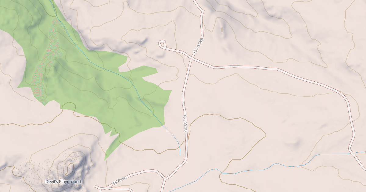 Map preview of DEVILS PLAYGROUND ROAD