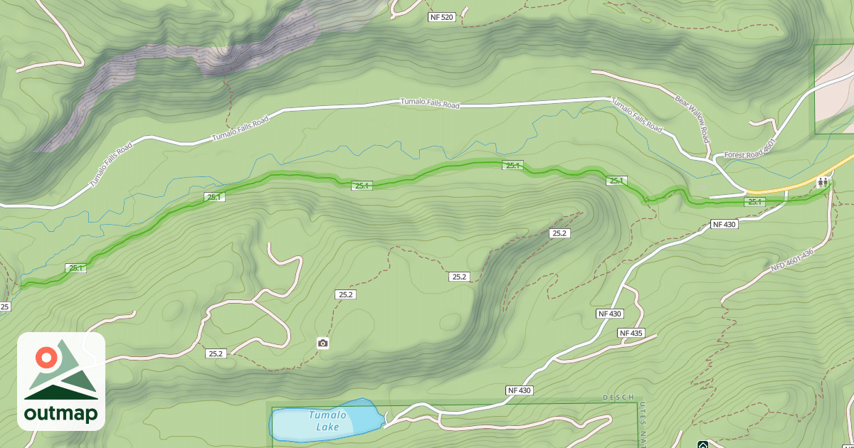 Map of Tumalo Creek Trail #25.1