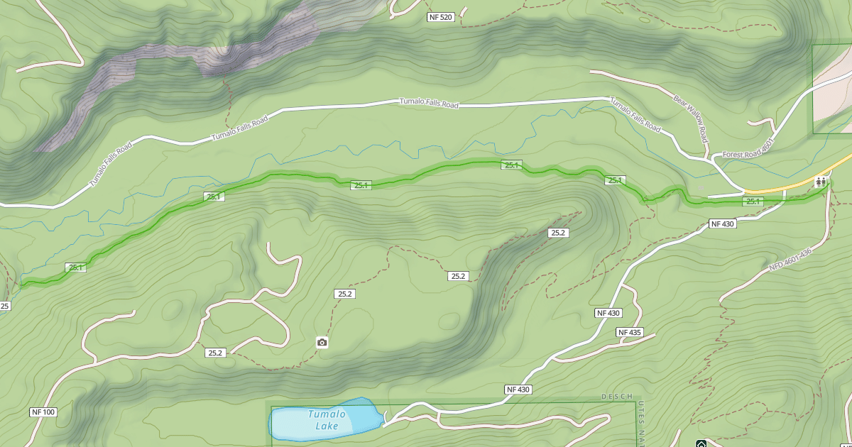 Map preview of Tumalo Creek Trail #25.1