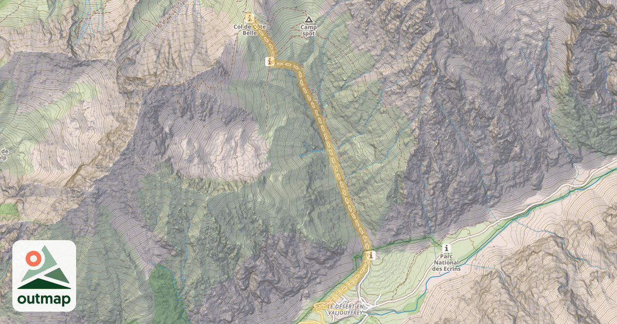 Map of Col de Côte Belle — Désert-en-Valjouffrey