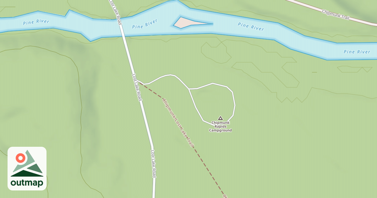 Map of CHIPMUNK RAPIDS ROAD