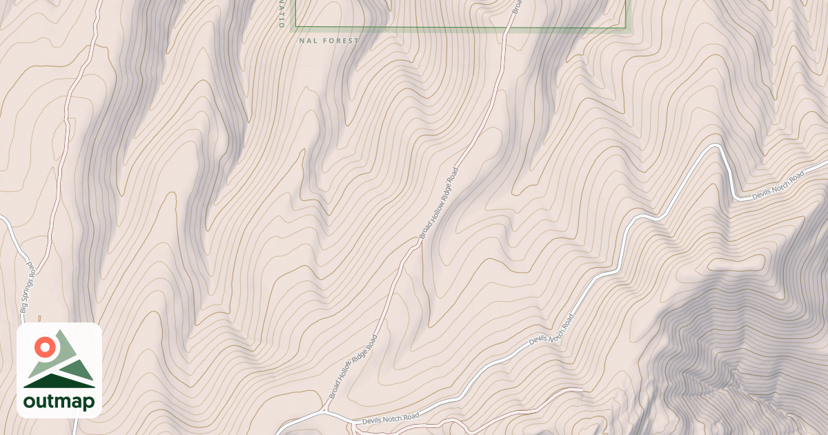 Map of BROAD HOLLOW RIDGE