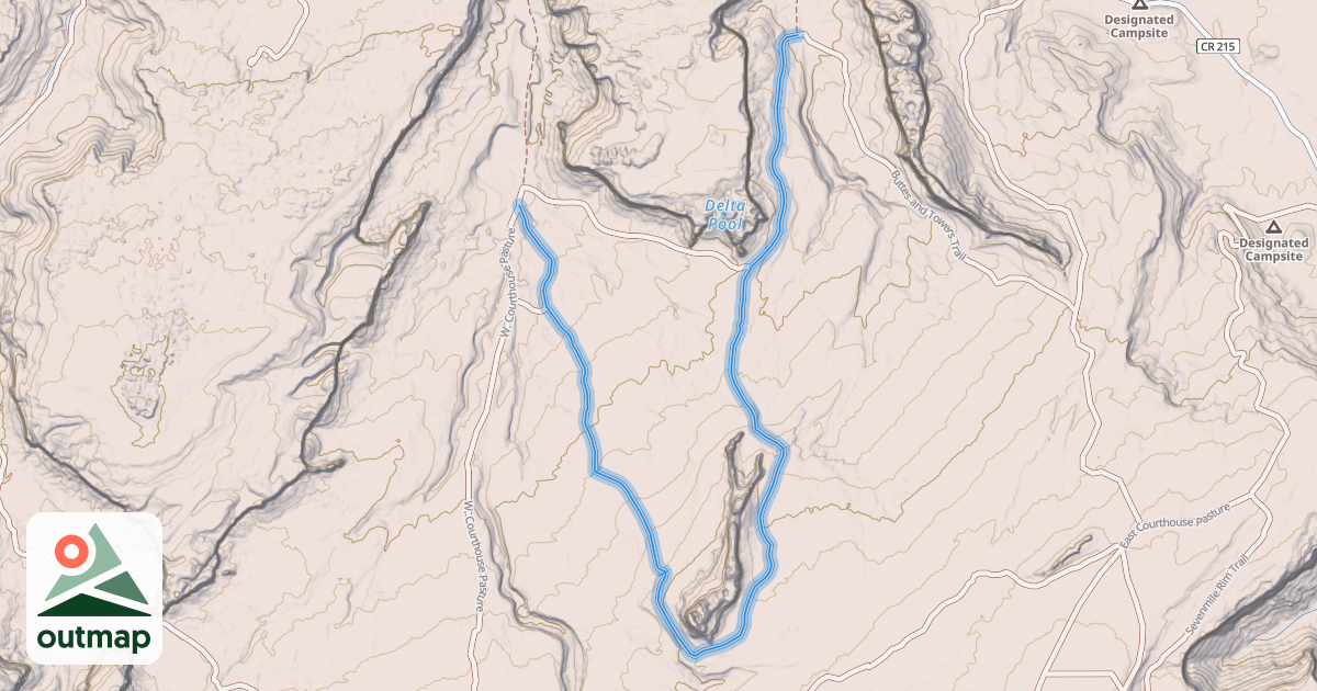 Map of Buttes and Towers / Monitor-Merrimac Trail