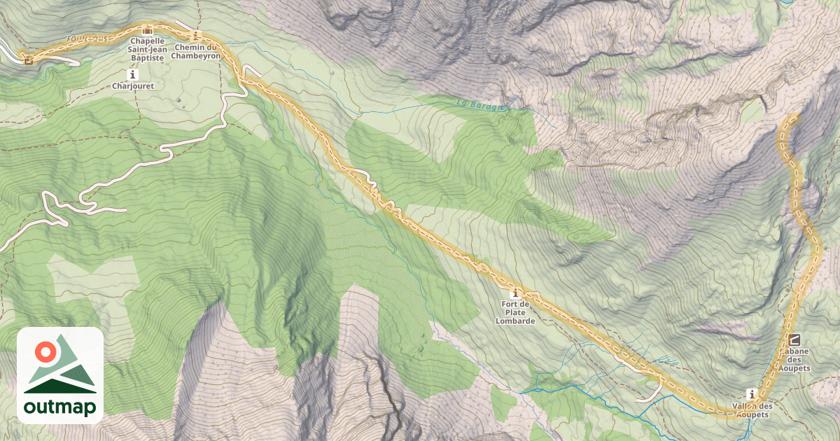 Map of Replat des Génisses — Fouillouse
