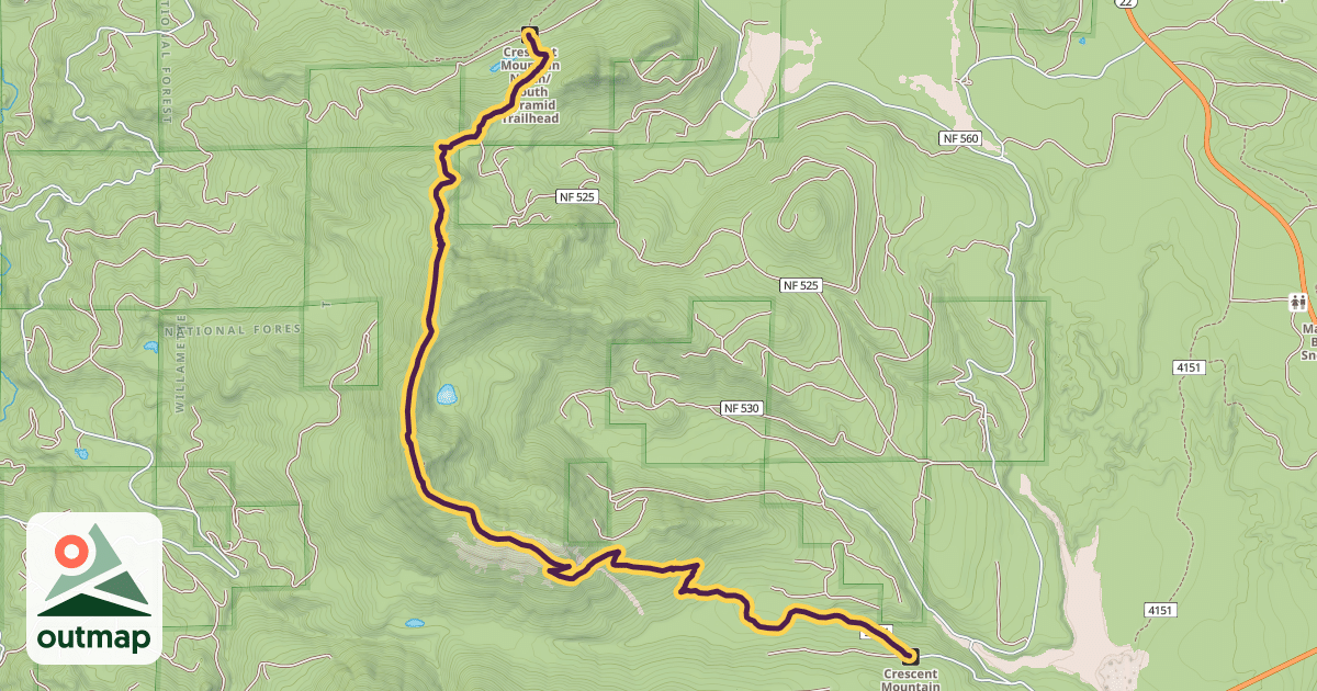 Map of Crescent Mountain Trail #3384