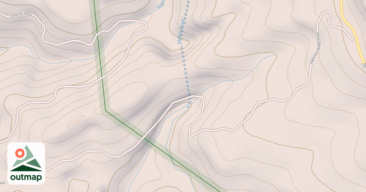 Map of Papaalai-Mana Ridge Road