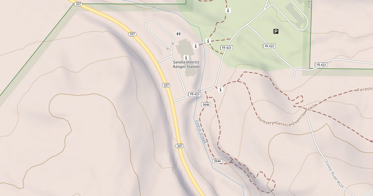 Map preview of SANDIA RANGER STATION