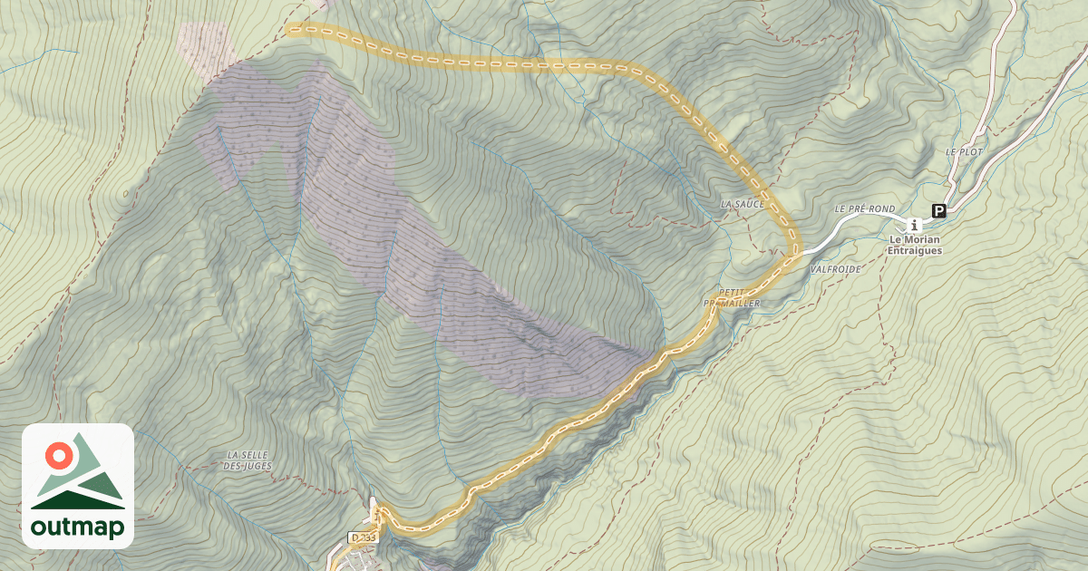 Map of Le Signal de la Grave — Les Hières