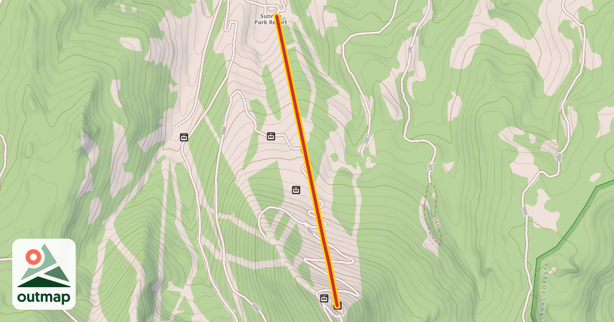 Map of Sunrise High Speed Quad