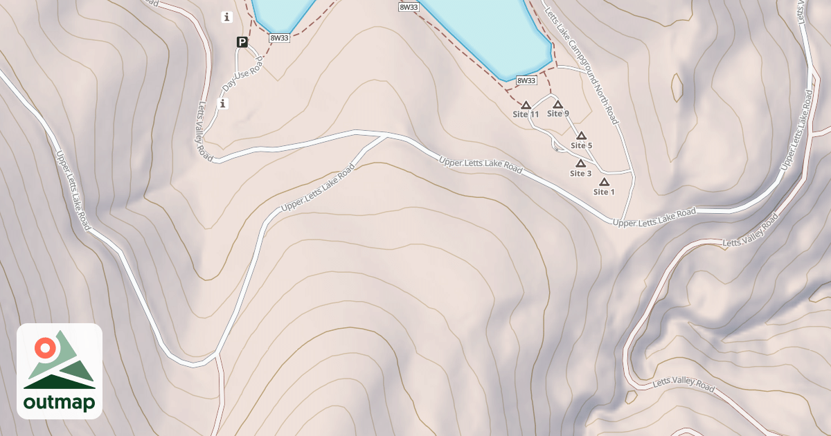 Map of UPPER LETTS LAKE