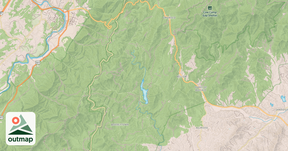 Map of PEDLAR RIVER