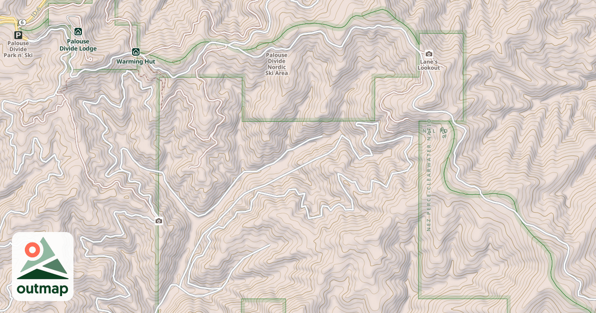 Map of PALOUSE DIVIDE