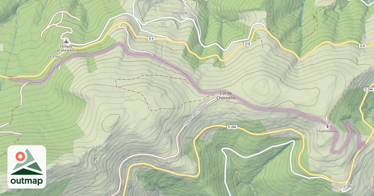 Map of Route des Dragonnades