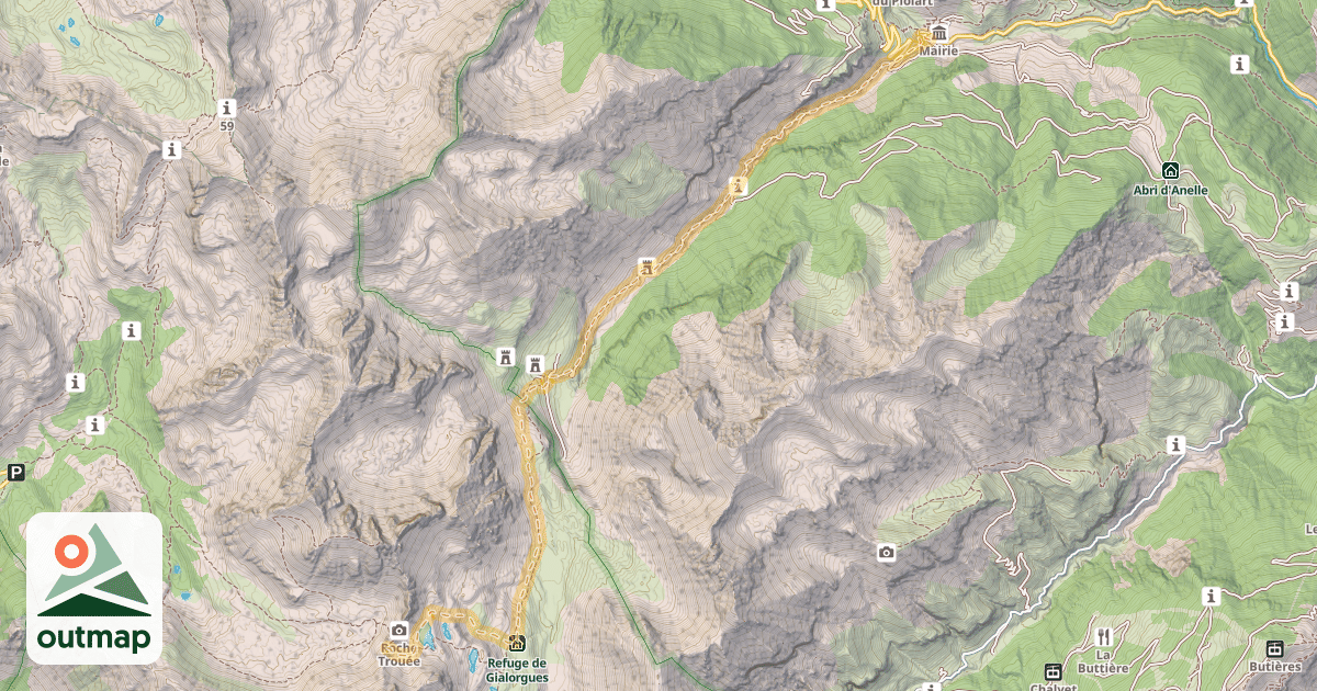 Map of Col de la Roche Trouée — Saint-Dalmas-le-Selvage