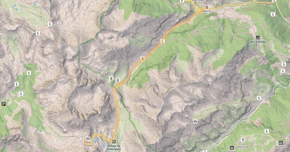 Map preview of Col de la Roche Trouée — Saint-Dalmas-le-Selvage