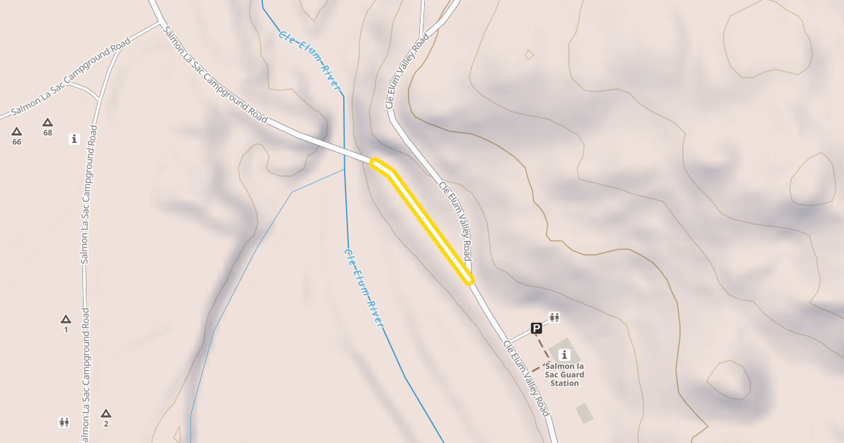 Map preview of Salmon La Sac Campground Road
