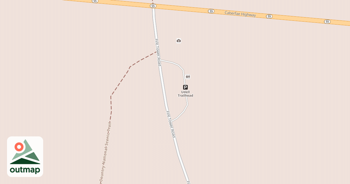 Map of NCT TRAILHEAD - UDELL M-55