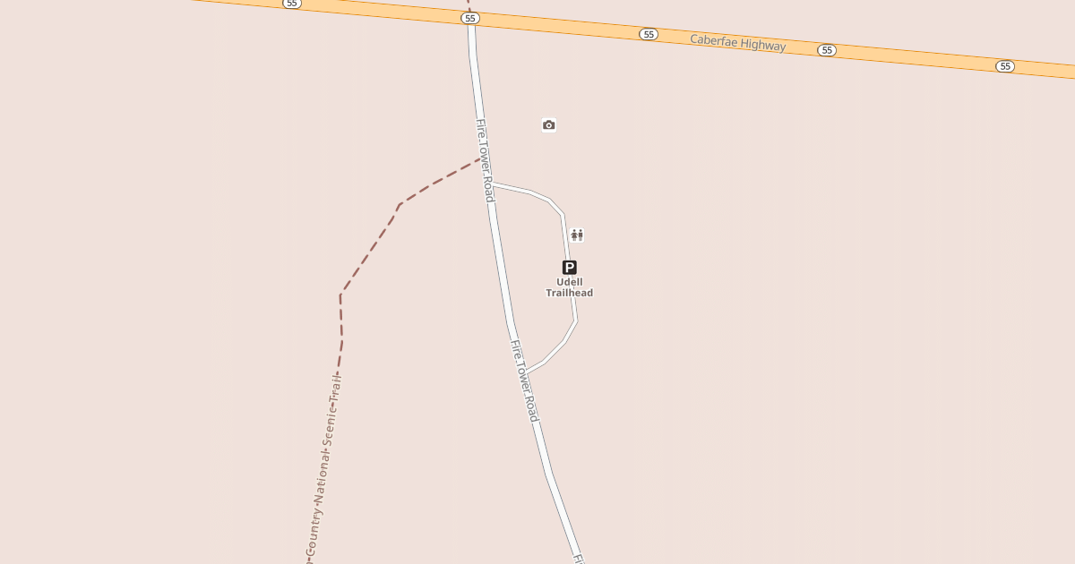 Map preview of NCT TRAILHEAD - UDELL M-55