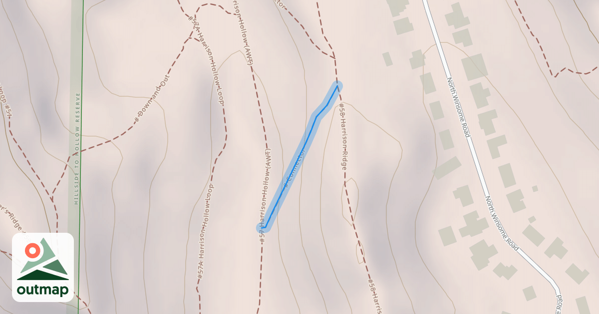 Map of Harrison Hollow Ridge Trail