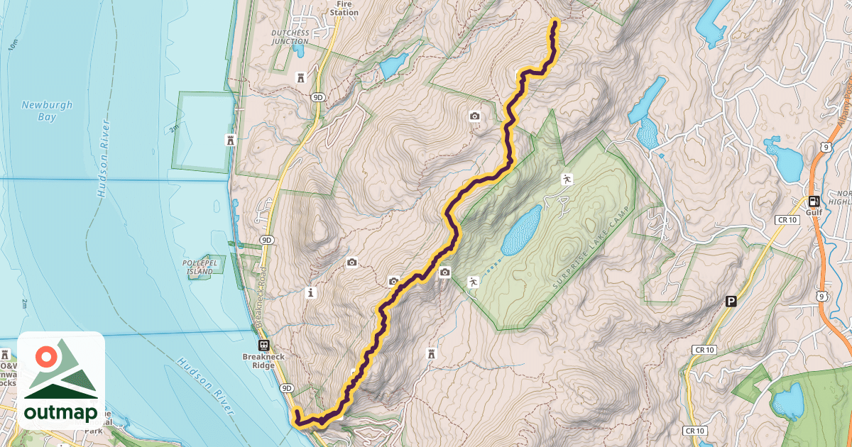 Map of Breakneck Ridge Trail (White)