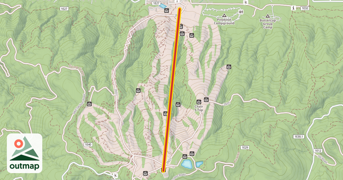 Map of Chair 1 East-Mountain Xpress