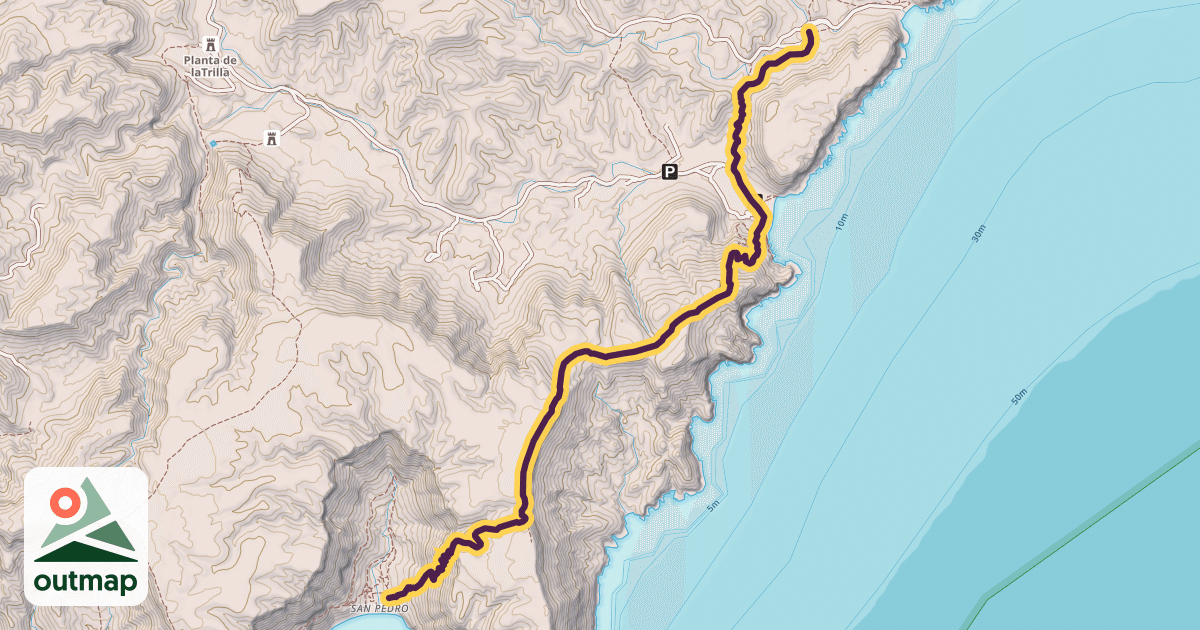 Map of Camino Argar del Sureste de Almeria