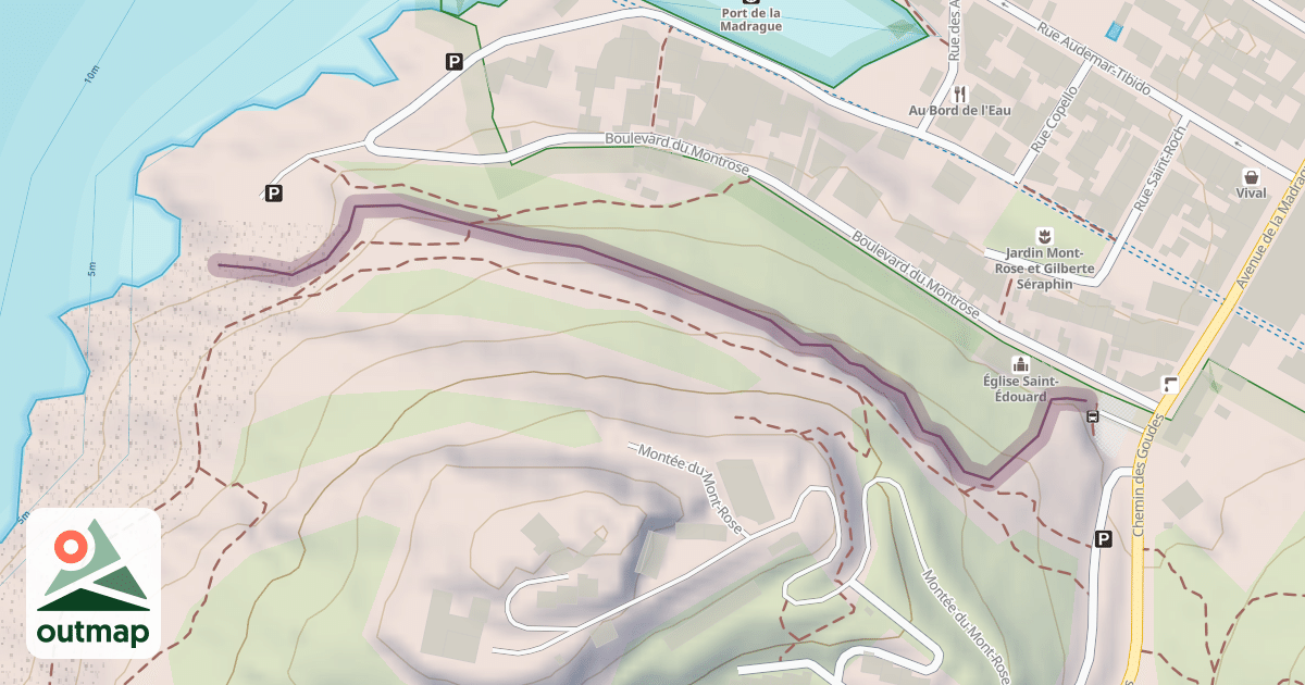 Map of barre de Mont Rose