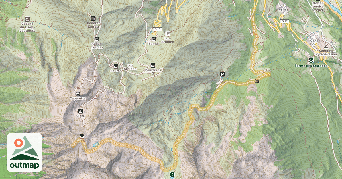 Map of Soum d'Arriou Né — Bernazau