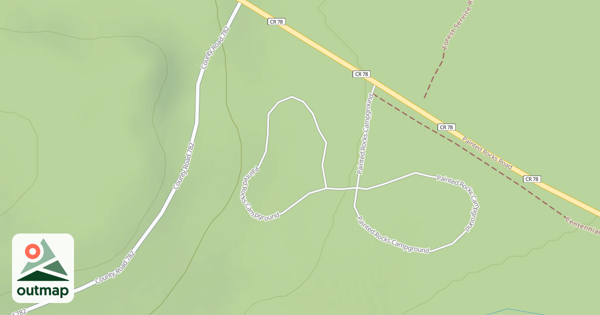 Map of PAINTED ROCK CG - WEST LOOP