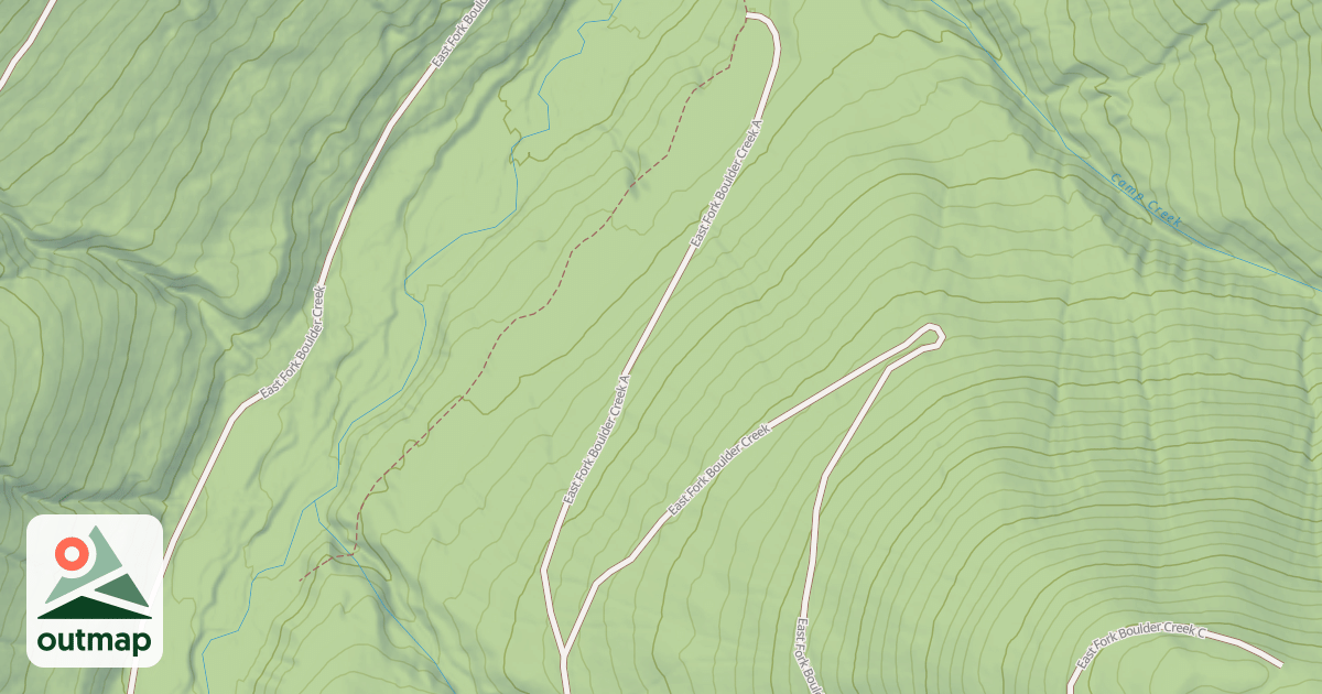Map of EAST FORK BOULDER CREEK A