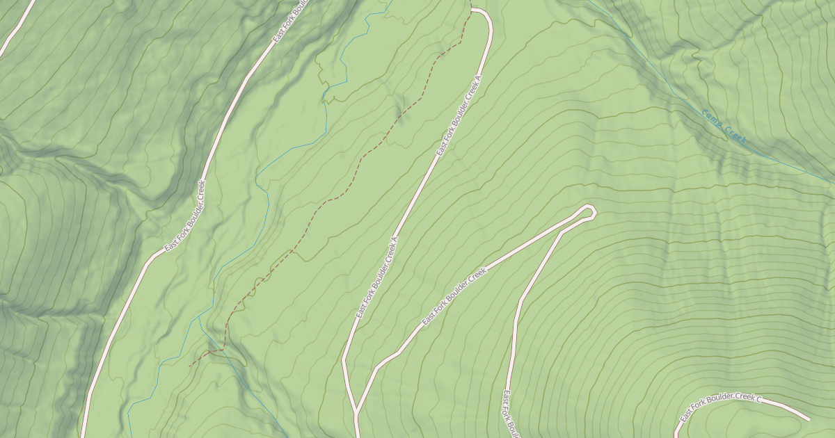 Map preview of EAST FORK BOULDER CREEK A