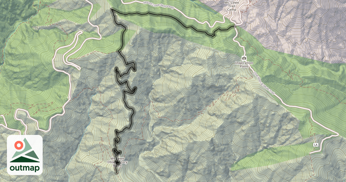 Map of Middle Sam Merrill Trail