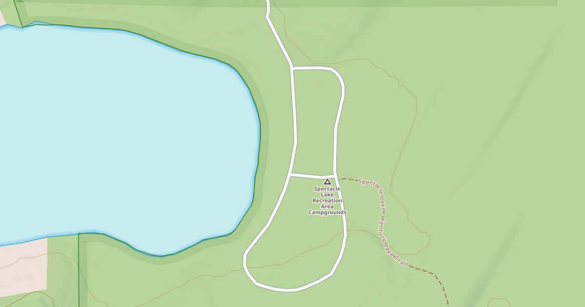 Map preview of SPECTACLE LAKE CAMPGROUND ROAD